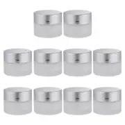 10 Pcs Frosted Glass Cream Bottle Travel Small Container Mini Jar