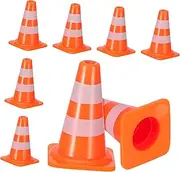 Generic Boys and Girls Play Set 7pcs Model Traffic Cones Realistic Mini Road Signs for Party Learning Traffic Safety