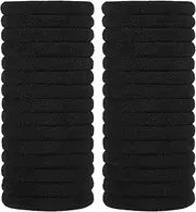 30PCS Black Hair Ties For Women Girls,Seamless Thick Black Hair Band, Elastic Hair Ties No Damage Ponytail Holder