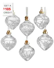 Waterford Set of 6 Winter Wonders Baubles with $105 Credit