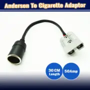 50A AMP ANDERSON STYLE PLUG TO FEMALE CIGARETE SOCKET ADAPTER LEAD CABLE 12V 24V