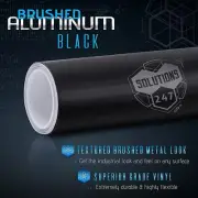Black Brushed Aluminum Vinyl Wrap Sticker Decal Air Bubble Free - 24" x 60" Inch (for: Honda Civic)