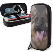 v251 German Shepherd Soft Leather Pencil case Pencil case Stationery Bag Office Portable Storage Box Cosmetic Box Folder po251
