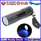 LF# 9 LED Mini Aluminum UV Ultra Violet Flashlight Blacklight Torch Light Lamp
