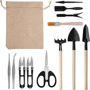 RoseFlower Succulent Plants Tools,12 Pcs Mini Garden Tools Set Mini Garden Hand Transplanting Succulent Tools Gardening Hand Tool Indoor Miniature Garden Plant Care Potting,Cactus Kit