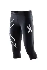 CLEARANCE!! 2XU Womens Compression 3/4 Tights ( Black / Silver )