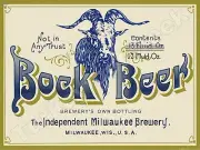 The Independent Milwaukee Brewery Bock Beer Label 18" x 24" Metal Sign