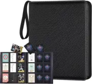 Dnvkict Black Zipper Trading Card Binder for Card Collection, 9 Pocket Card A...