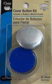 Dritz Button Cover Kit 1 1/2in 2 Aluminum Buttons, Mold & Pusher