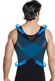[WUJNANG] Vest for Men,Compression Slimming Vest Body Shaper Tops for Weight Loss, Chest Body Tight Underwear,Black-Large