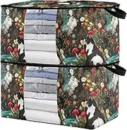 sanluoli 90L 2 Pack Sheet Cube Bed Sheet Organizer with Reinforced Handles, clear window Sweater Storage Organizer For Closet