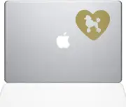 The Decal Guru Adieu Caribou Vinyl Sticker, 15" Macbook Pro, Gold