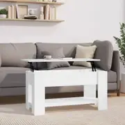Coffee Table High Gloss White 101x49x52 cm Engineered Wood