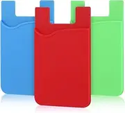 [Pofesun] Card Holder, 3 Pack Adhesive Cellphone Credit Card Holder Sticker Back Wallet Fits for iPhone X/iPhone 7, 8 Plus, Samsung Galaxy Note 8/S8/S9 Plus and More Smartphones(Blue, Green, Red)