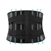 Back Support Brace with 6 Stays, Breathable Back Support Belt for Work, Back Bra