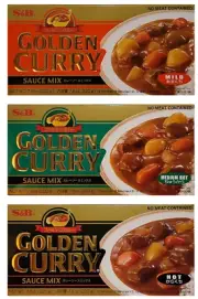 Japanese S&B Golden Curry Sauce Mix, Mild, Medium Hot & Hot 7.8-Ounce(Pack of 3)