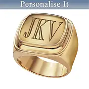 The Men's 18K Gold Personalised Engraved Signet Ring