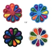 7 INCH RAINBOW FIDGET FLOWER BUBBLE POP SILICONE STRESS RELIEVER TOY #485