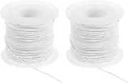 uxcell Elastic String for Bracelet 164 Ft/50 Meter Length 1.2 mm Dia, 2 Roll Sturdy Stretchy String Cord for Jewelry Making Necklace Beading Craft DIY, White