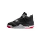 【NIKE 耐吉】Jordan 4 Retro Bred Reimagined 女鞋 大童 黑色 AJ4 休閒鞋 FQ8213-006