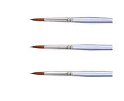 3x Jasart Round Size 10/0 Paint Brush Needle-Fine Point Watercolour Red Sable