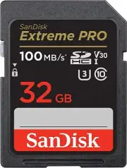 SanDisk 32GB Extreme PRO SDHC UHS-I Memory Card - C10, U3, V30, 4K UHD, SD Card