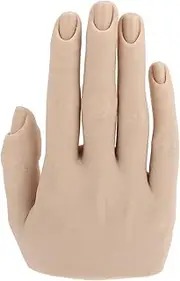 VINTORKY Nail Art Training Tool Fake Hand for Manicure Portable Nail Practice Hand Realistic Silicone Model