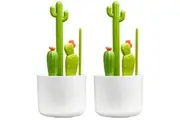 8pc Boon Cacti Baby Bottle Brush Set Cleaning Washing Nipple Straw Brushes GRN