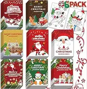 YCSMGR 48 Pack Christmas Coloring Books for Kids Girls Boys, Xmas Holiday Party Favors Gifts Bulk Coloring Books, Xmas Stockings Goodie Bags Stuffer Filler Fun Holiday Party Supplies