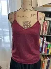 H&M burgundy color sequin camisole top size 4 NWT