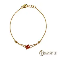 在飛比找ETMall東森購物網優惠-MANSTYLE 紅H字型 黃金手鍊 (約0.47錢)
