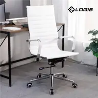 在飛比找PChome24h購物優惠-LOGIS 時尚美學辦公椅 電腦椅 書桌椅 商務椅 皮革椅【