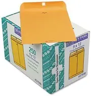 Clasp Envelope, 9 x 12, 28lb, Brown Kraft, 250/Carton