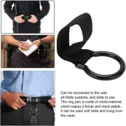 Tactical Nylon Webbing Metal Ring for 2.5" Duty Belt C Cell Flashlight Holder US