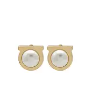 [Ferragamo] Ferragamo Gancini Stud Earrings ONE SIZE GOLD/NEUTRALS