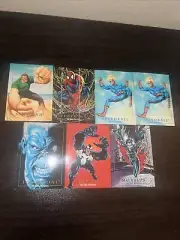 1992 Skybox Marvel Masterpieces 7 Cards - Spider-Man Lot Venom Sandman Tombstone