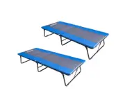 2 x Kings Deluxe Folding Stretcher Camping- 3cm Foam Mattress - Folding Frame