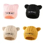 Children Knitted Hat Cats Ear Embroidered Whisker for Outdoor Sports Workout