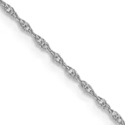 14K White Gold 16 inch Carded .95mm Cable Rope with Spring Ring Clasp Chain Necklace