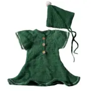Handmade Crochet Santa Clause Costume for Newborns, Knitted Romper & Hat Set