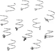 COLLBATH Metal Nose Hoops Double Spiral Nose Ring Stainless Steel Jewelry for Fashion and Adornments