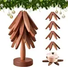 Wooden Trivets for Hot Dishes, Tree Shape Trivet Set, Foldable Kitchen Wooden