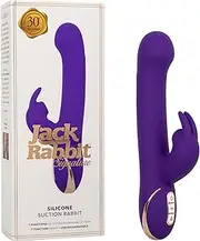 Jack Rabbit Silicone Suction 9" Signature Rabbit Vibrator with Suction & Clitoral Teaser