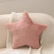Cuddly Cushion Children's Star Cushion Soft Fluffy Moon Clouds Star Shape Decorative Cushion Sofa Cushion Plush Cushion Decorative Cushion for Children's Room Bedroom Decoration (Pink Star 38 cm)