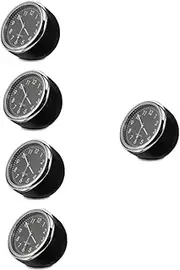Mobestech 5pcs Car Luminous Clock Small Dashboard Stickers Bathroom Clock Motorcycle Digital Clock Analog Clock for Car Mini Digital Car Vent Clocks Car Dashboard Decor Alarms Clock Metal