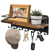 Key Holder Wall Mount Organizer Decorative For With Floating Shelf Mail Rack