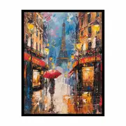Paris Street Walk Framed Print Fine Art Poster Print