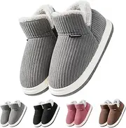 [Generic] Cotton Shoes for Women Winter Slippers Men Warm Comfortable Slippers Plush Memory Foam Non-Slip Slippers Trendy Indoor Winter Shoes Cosy Soft Fluffy, gray, 41 EU
