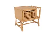 Breeze Kalila Natural Rattan Side Table Bedside with Magazine Rack