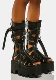 [DARKER WAVS] Distortion Platform Gladiator Boots